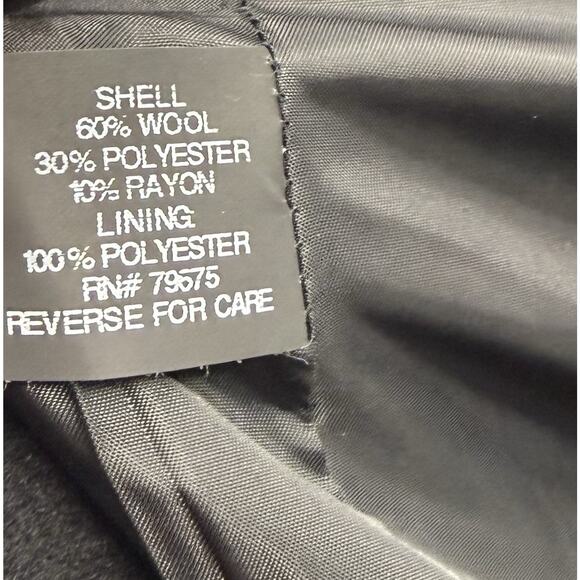 Lucky Brand Womens Pea Coat Size Medium Black Asymmetrical Zip Wool Blend - Picture 6 of 7